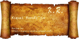 Kupai Renáta névjegykártya